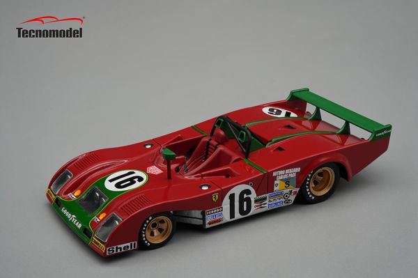 Tecnomodel 1/43 法拉利 Ferrari 312 Pb Le mans 1973  car # 16 Driver Arturo Merzario , Carlos Pace 利曼24耐1973比賽車 Tecnomodel 1/43 法拉利 Ferrari 312 Pb Le mans 1973  car # 16 Driver Arturo Merzario , Carlos Pace 利曼24耐1973比賽車