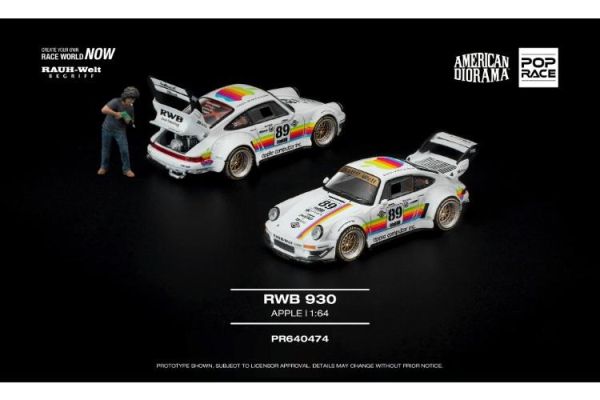 (預購) POP RACE 1/64 保時捷 RWB 930 APPLE WITH FIGURE PR640474 20260319 POP RACE 1/64 保時捷 RWB 930 APPLE WITH FIGURE PR640474