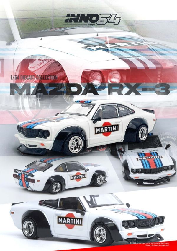INNO64 1/64 馬自達 MAZDA SAVANNA RX3 "MARTINI RACING" Livery IN64-RX3-MTN INNO64 1/64 馬自達 MAZDA SAVANNA RX3 "MARTINI RACING" Livery IN64-RX3-MTN