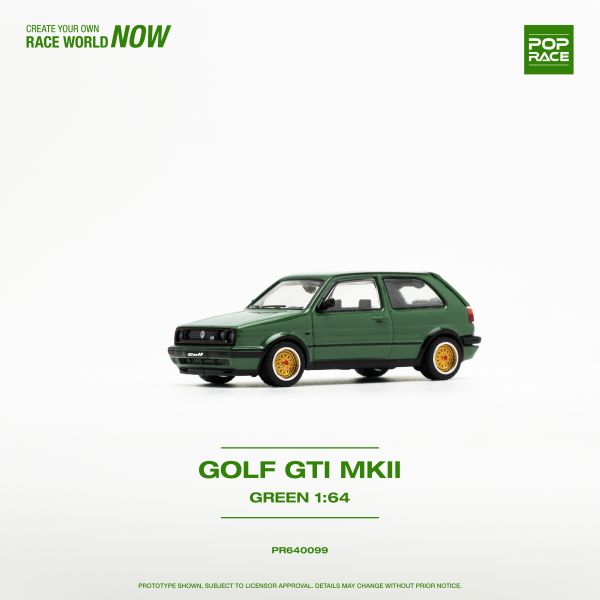 POP RACE 1/64 福斯 VOLKSWAGEN GOLF GTI MKII 橡木綠 POP RACE 1/64 福斯 VOLKSWAGEN GOLF GTI MKII 橡木綠