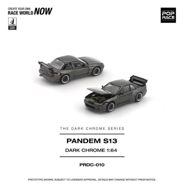 (預購) POP RACE 1/64 PANDEM S13 DARK CHROME PRDC010 20260426 POP RACE 1/64 PANDEM S13 DARK CHROME PRDC010