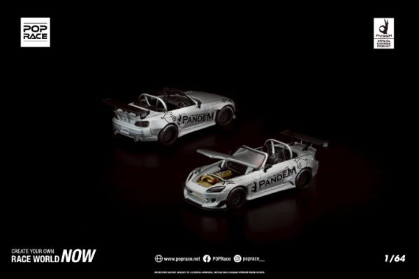 (預購) POP RACE 1/64 本田 HONDA PANDEM S2000 SILVER PR640451 20251107 POP RACE 1/64 本田 HONDA PANDEM S2000 SILVER PR640451