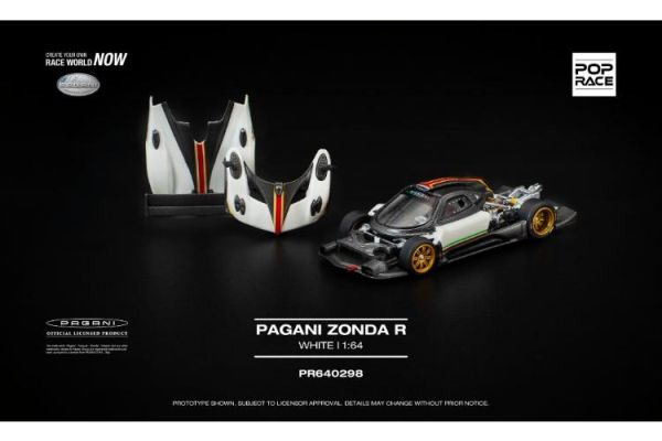 (預購) POP RACE 1/64 帕加尼 PAGANI ZONDA R WHITE PR640298 20260312 POP RACE 1/64 帕加尼 PAGANI ZONDA R WHITE PR640298