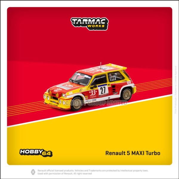 TARMAC WORKS 1/64 雷諾 Renault 5 MAXI Turbo 環科西嘉島拉力賽1985 Didier Auriol / Bernard Occelli TARMAC WORKS 1/64 雷諾 Renault 5 MAXI Turbo 環科西嘉島拉力賽1985 Didier Auriol / Bernard Occelli