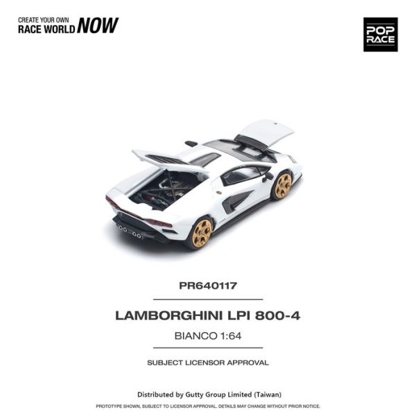 POP RACE 1/64 藍寶堅尼 LAMBORGHINI COUNTACH LPI 800-4 (BIANCO SIDERALE) PR640117 POP RACE 1/64 藍寶堅尼 LAMBORGHINI COUNTACH LPI 800-4 (BIANCO SIDERALE) PR640117