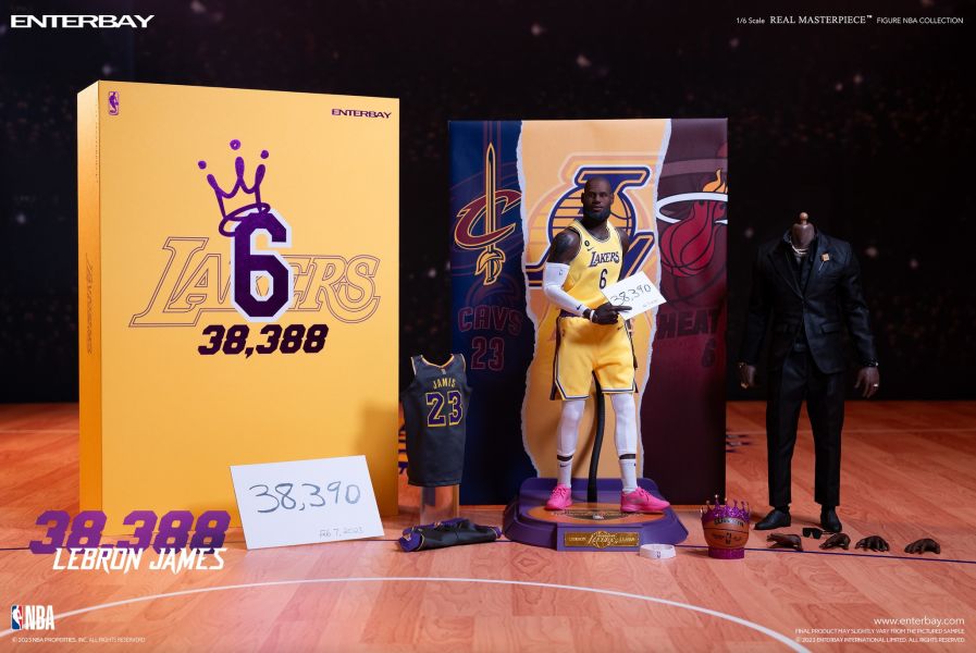 絕版斷貨中 ENTERBAY 1/6 NBA系列 雷霸龍•詹姆士 LeBron James LBJ 2023年總得分紀錄版 雙素體 可動完成品 ENTERBAY 1/6 NBA系列 雷霸龍•詹姆士 LeBron James LBJ 2023年總得分紀錄版 雙素體 可動完成品