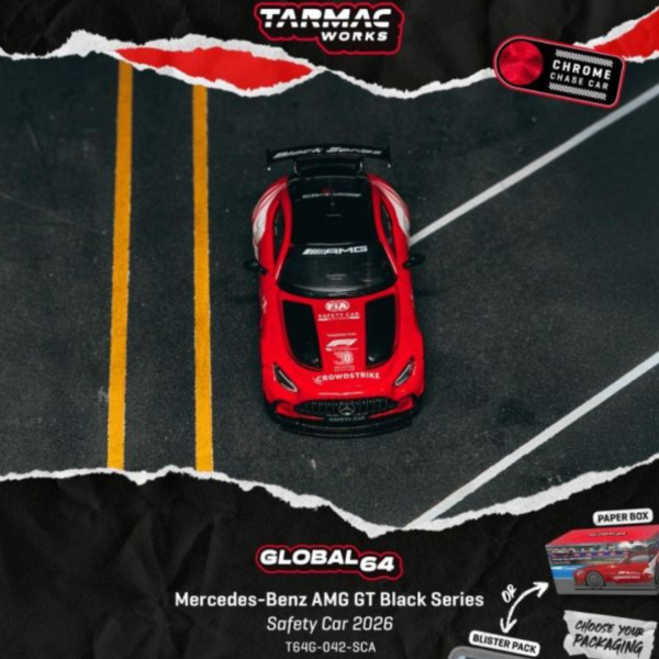 (預購) [吊卡版] Tarmac Works 1/64 賓士 GLOBAL64 Mercedes-Benz AMG GT Black Series Safety Car 2026 T64G-042-SCA 20260824 [吊卡版] Tarmac Works 1/64 賓士 GLOBAL64 Mercedes-Benz AMG GT Black Series Safety Car 2026 T64G-042-SCA