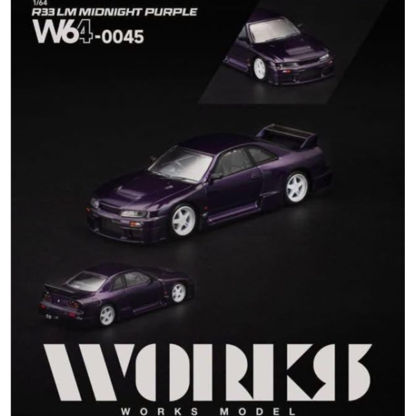 (預購) WORKS MODEL 1/64 R33 LM MIDNIGHT PURPLE W640045 20260907 WORKS MODEL 1/64 R33 LM MIDNIGHT PURPLE W640045