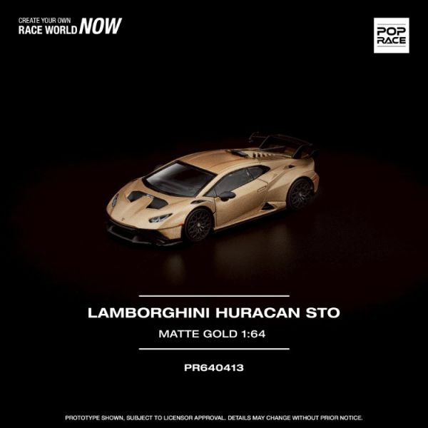 (預購) POP RACE 1/64 藍寶堅尼LAMBORGHINI HURACAN STO MATTE GOLD 霧金高質感塗裝 PR640413 20251107 POP RACE 1/64 藍寶堅尼LAMBORGHINI HURACAN STO MATTE GOLD 霧金高質感塗裝 PR640413