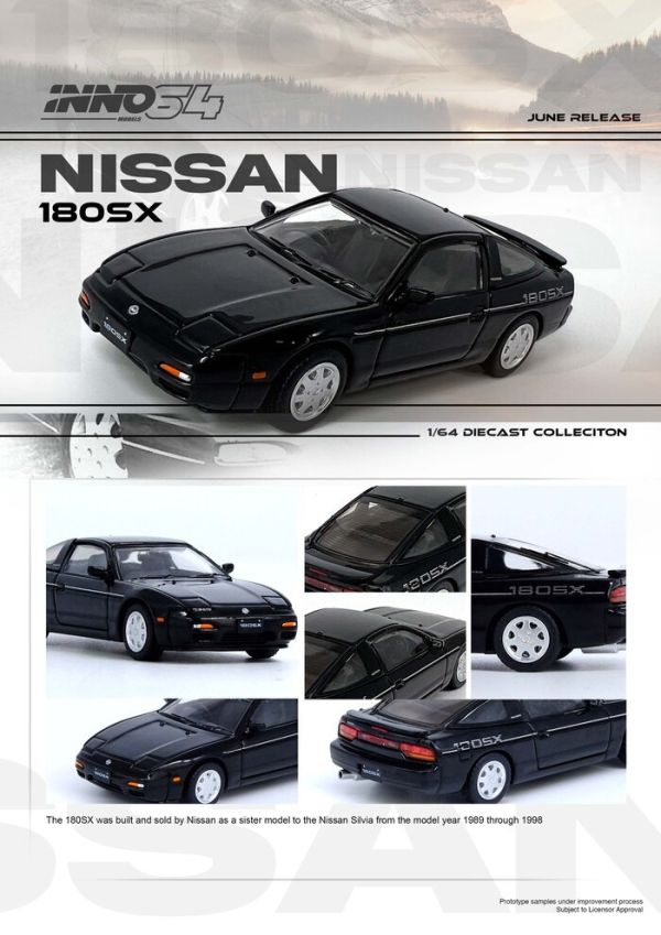 INNO64 1/64 日產 NISSAN 180SX 黑色 IN64-180SX-BLA INNO64 1/64 日產 NISSAN 180SX 黑色 IN64-180SX-BLA