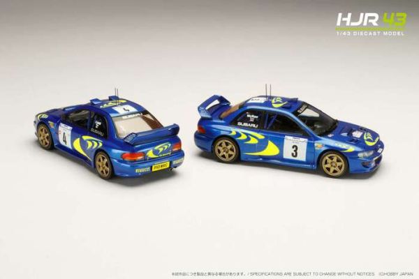 Hobby JAPAN 1/43 速霸陸 SUBARU IMPREZA 硬皮鯊 環科西嘉拉力賽1997 編號4號 HJR431002B Hobby JAPAN 1/43 速霸陸 SUBARU IMPREZA 硬皮鯊 環科西嘉拉力賽1997 編號4號 HJR431002B