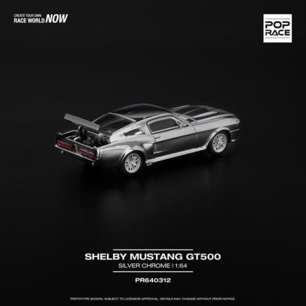 POP RACE 1/64 福特 Ford SHELBY MUSTANG GT500 SILVER CHROME PR640312 POP RACE 1/64 福特 Ford SHELBY MUSTANG GT500 SILVER CHROME PR640312