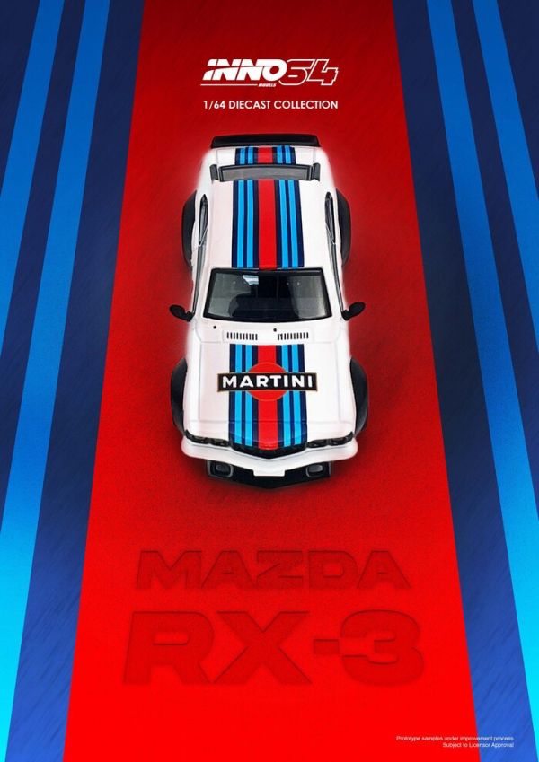 INNO64 1/64 馬自達 MAZDA SAVANNA RX3 "MARTINI RACING" Livery IN64-RX3-MTN INNO64 1/64 馬自達 MAZDA SAVANNA RX3 "MARTINI RACING" Livery IN64-RX3-MTN