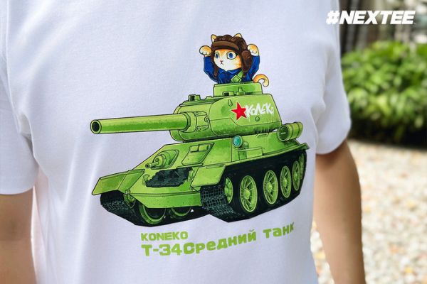 NEXTee KONEKO T34戰車 短袖T恤 白色 NEXTee KONEKO T34戰車 短袖T恤 白色