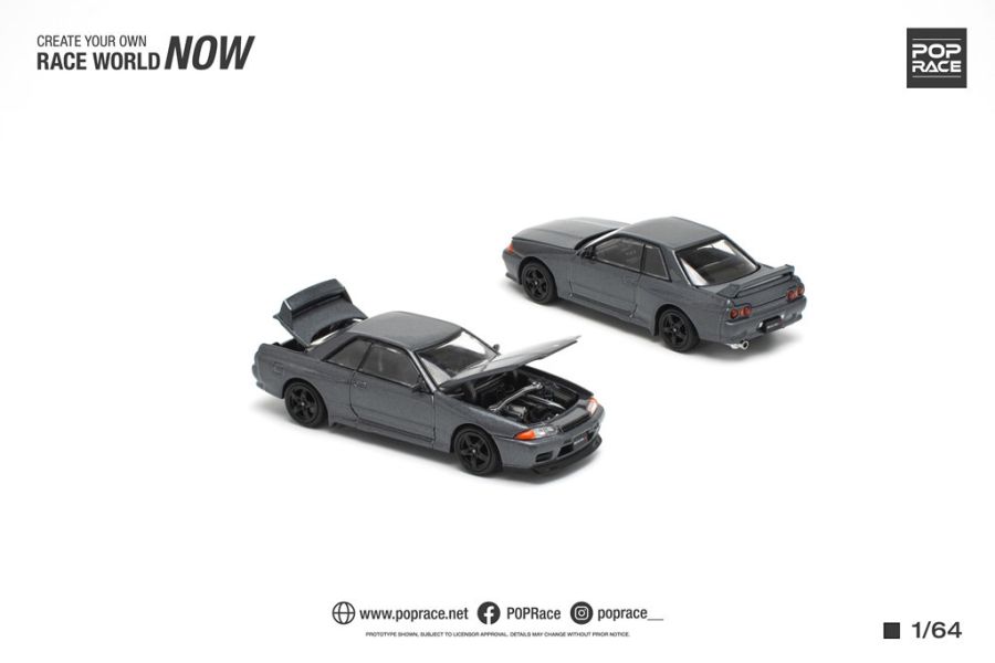 POP RACE 1/64 日產 Nissan GT-R R32 GUN GREY METALLIC 金屬槍黑新色 POP RACE 1/64 日產 Nissan GT-R R32 GUN GREY METALLIC 金屬槍黑新色