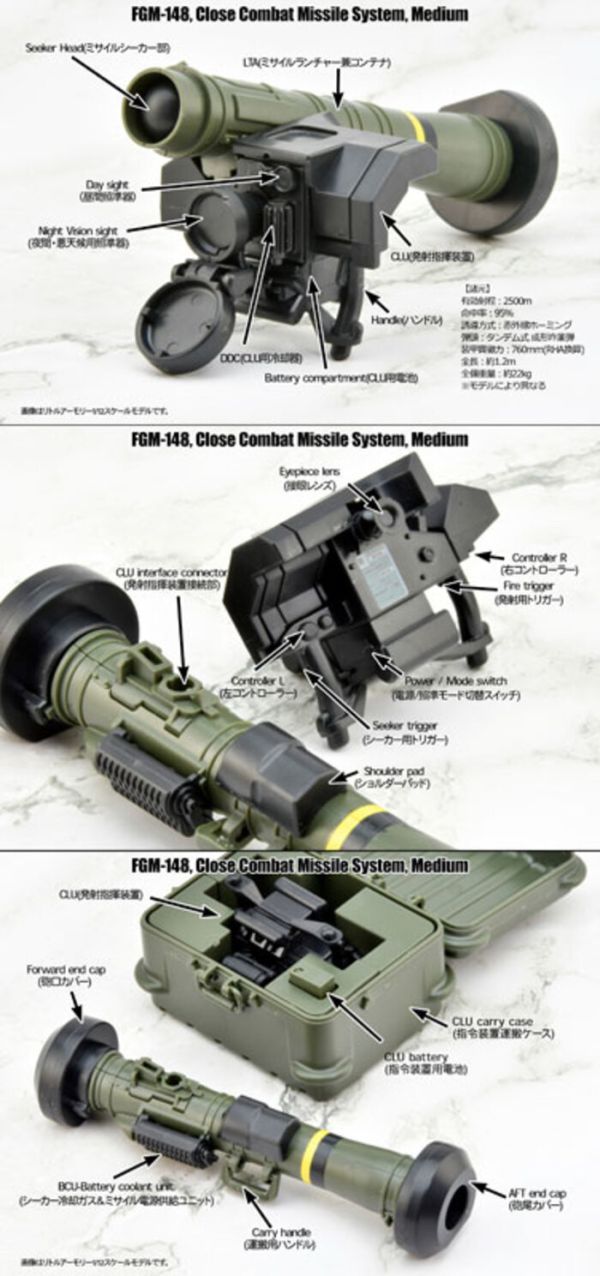 Tomytec 1/12 迷你武裝 LA103 FGM148 Type ATM 標槍飛彈 Tomytec 1/12 迷你武裝 LA103 FGM148 Type ATM 標槍飛彈