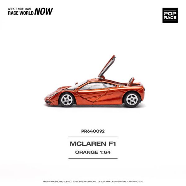 POP RACE 1/64 麥拉倫 McLAREN F1 橘色 PR640092 POP RACE 1/64 麥拉倫 McLAREN F1 橘色 PR640092