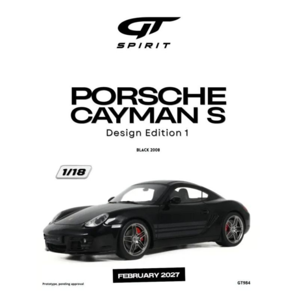 (預購) GT SPIRIT 1/18 保時捷 PORSCHE CAYMAN S DESIGN EDITION 1 BLACK 2008 GT984 20260928 GT SPIRIT 1/18 保時捷 PORSCHE CAYMAN S DESIGN EDITION 1 BLACK 2008 GT984