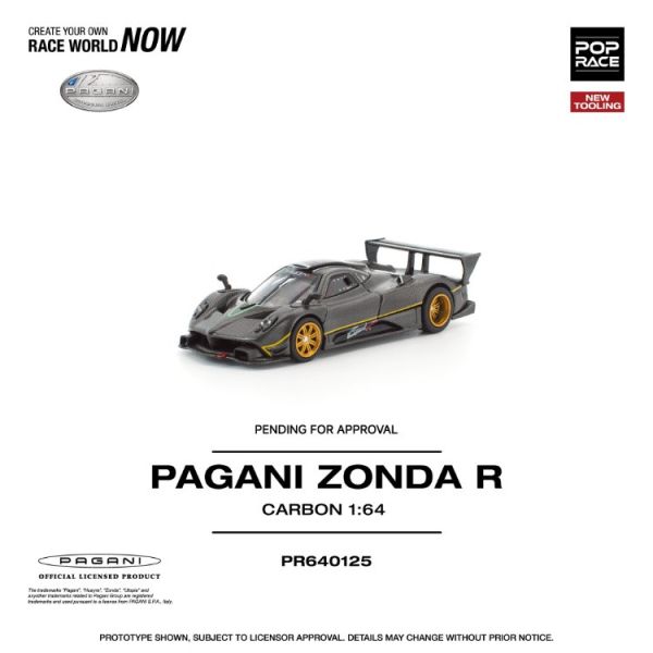 (預購) 新模具 POP RACE 1/64 帕加尼 PAGANI ZONDA R 前後可開 碳纖維塗裝 PR640125 20251107 新模具 POP RACE 1/64 帕加尼 PAGANI ZONDA R 前後可開 碳纖維塗裝 PR640125