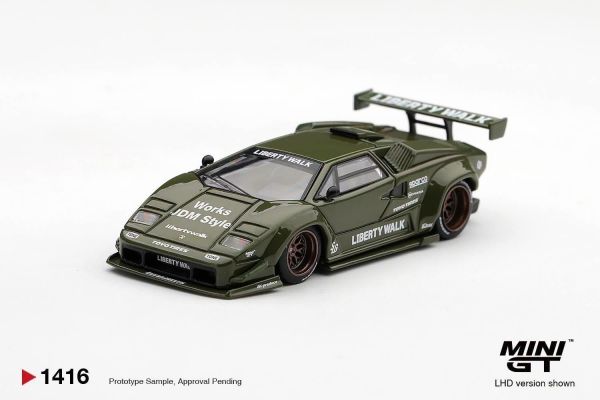 (預購) [吊卡版] [盒裝版] MINIGT 1/64 藍寶堅尼 Lamborghini Countach LB-WORKS Army Green  分別販售 20261022 [吊卡版] [盒裝版] MINIGT 1/64 藍寶堅尼 Lamborghini Countach LB-WORKS Army Green  分別販售
