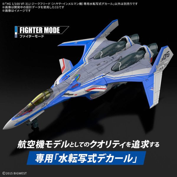 BANDAI HG 1/100 超時空要塞 VF-31J 英雄式 疾風・英麥曼座機 專用水貼紙 BANDAI HG 1/100 超時空要塞 VF-31J 英雄式 疾風・英麥曼座機 專用水貼紙