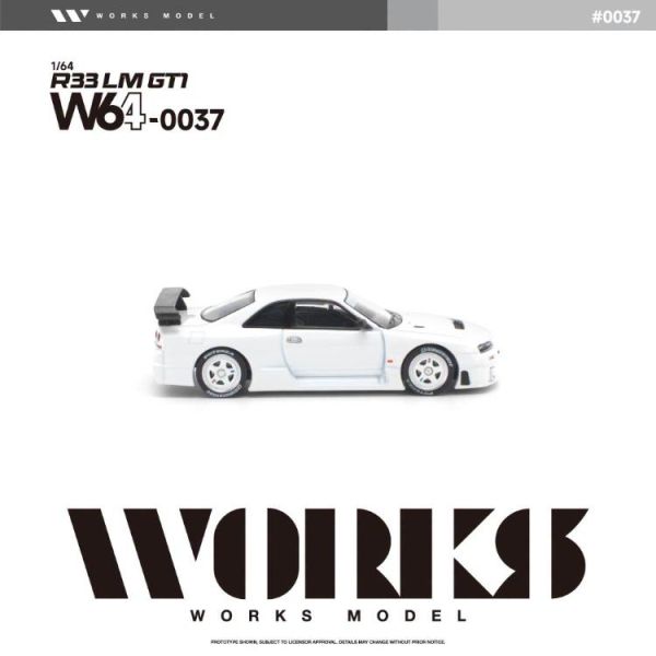 (預購) WORKS MODEL 1/64 R33 LM 1995 GT1 WHITE W640037 20260708 WORKS MODEL 1/64 R33 LM 1995 GT1 WHITE W640037