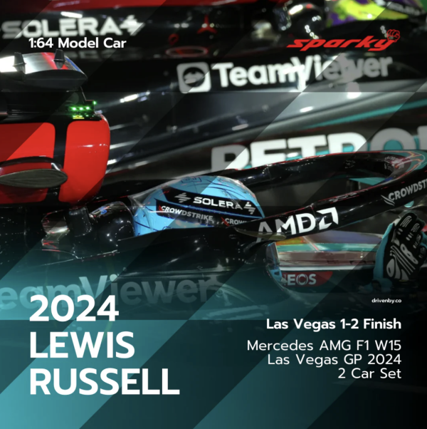 Sparky 1/64 賓士 Mercedes-AMG PETRONAS Formula One Team No.44 & No.63 Las Vegas GP 2024 George Russell & Lewis Hamilton Sparky 1/64 賓士 Mercedes-AMG PETRONAS Formula One Team No.44 & No.63 Las Vegas GP 2024 George Russell & Lewis Hamilton