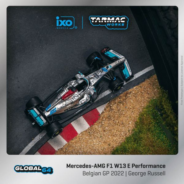 TARMAC WORKS 1/64 賓士 Mercedes-AMG F1 W13 E Performance Belgian Grand Prix 2022 比利時大賽戰車 TARMAC WORKS 1/64 賓士 Mercedes-AMG F1 W13 E Performance Belgian Grand Prix 2022 比利時大賽戰車