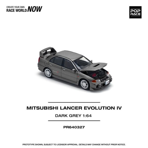 POP RACE 1/64 三菱 MITSUBISHI LANCER EVOLUTION IV DARK GREY PR640327 POP RACE 1/64 三菱 MITSUBISHI LANCER EVOLUTION IV DARK GREY PR640327