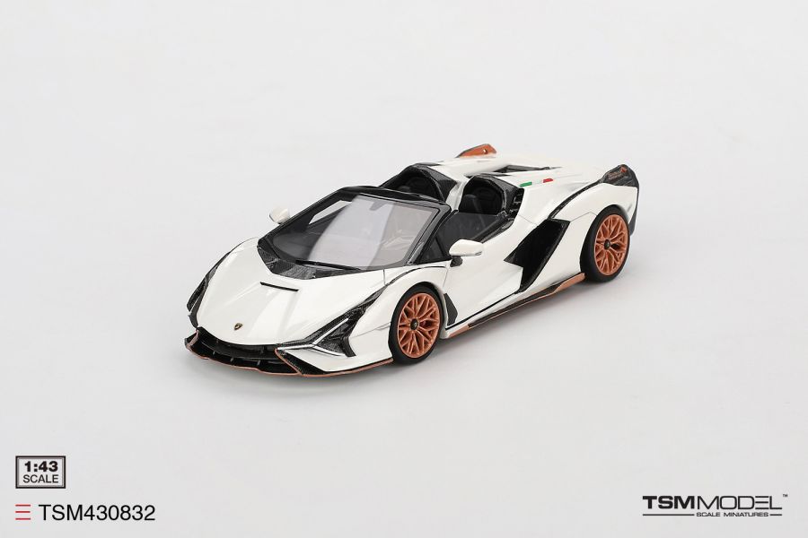 TSM MODEL 1/43 藍寶堅尼 Lamborghini Sián Roadster Bianco Asopo TSM430832 TSM MODEL 1/43 藍寶堅尼 Lamborghini Sián Roadster Bianco Asopo TSM430832