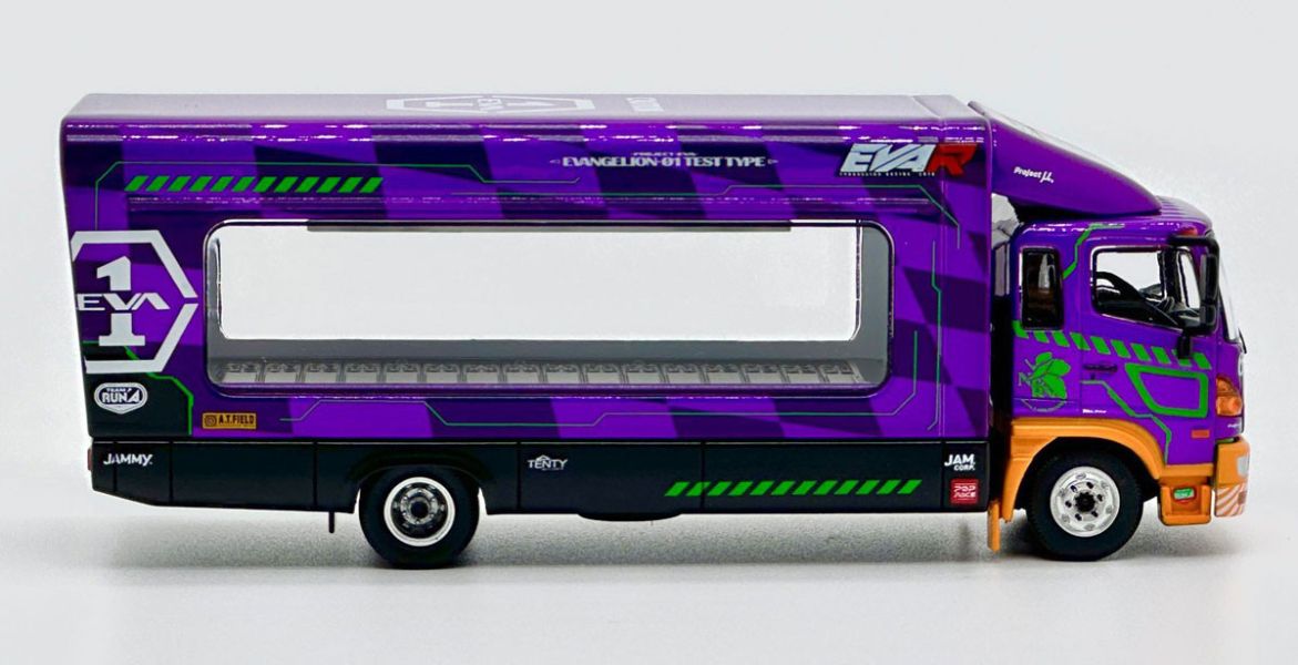 POP RACE 1/64 EVA Racing Trans Porter HINO 500 運輸車 EVA-01 初號機 新世紀福音戰士 POP RACE 1/64 EVA Racing Trans Porter HINO 500 運輸車 EVA-01 初號機