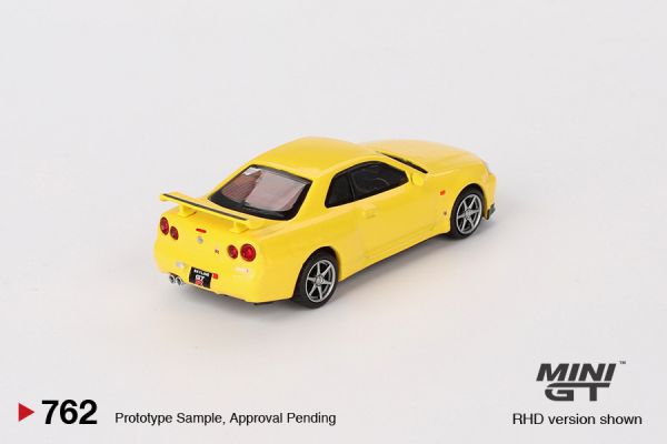 MINIGT 1/64 日產 Nissan Skyline GT-R (R34) V-Spec 雷霆黃 右駕 MINIGT 1/64 日產 Nissan Skyline GT-R (R34) V-Spec 雷霆黃 右駕