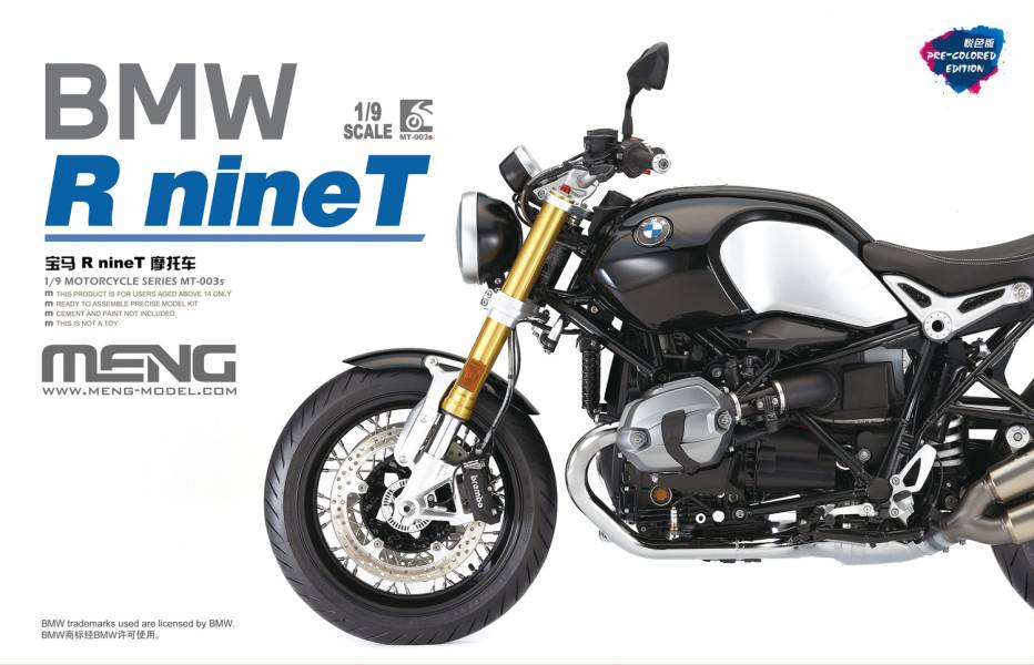 MENG 1/9 BMW 寶馬R nineT摩托車 悅色版 免膠水已噴塗 組裝模型 MENG,1/9,BMW,寶馬,R,nineT,摩托車,悅色版,免膠水已噴塗,組裝模型,