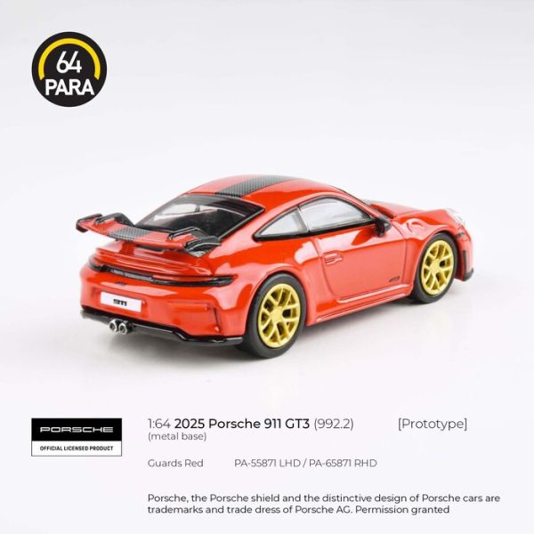 PARA64 1/64 保時捷 2025 Porsche 911 GT3 (992.2) 衛兵紅 PA-55871 PARA64 1/64 保時捷 2025 Porsche 911 GT3 (992.2) 衛兵紅 PA-55871