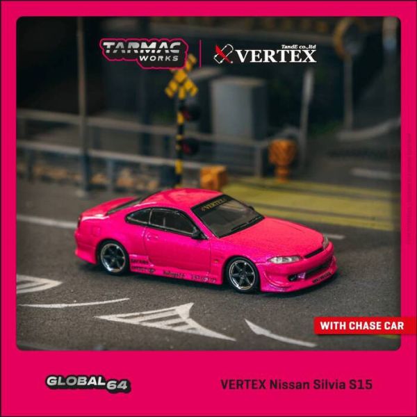 TARMAC WORKS 1/64 日產 VERTEX Nissan Silvia (S15) 金屬粉紅 T64G-023-PI TARMAC WORKS 1/64 日產 VERTEX Nissan Silvia (S15) 金屬粉紅 T64G-023-PI