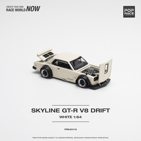 POP RACE 1/64 日產 Nissan SKYLINE GT-R V8 DRIFT WHITE 白色新色 POP RACE 1/64 日產 Nissan SKYLINE GT-R V8 DRIFT WHITE 白色新色