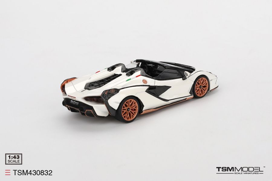 TSM MODEL 1/43 藍寶堅尼 Lamborghini Sián Roadster Bianco Asopo TSM430832 TSM MODEL 1/43 藍寶堅尼 Lamborghini Sián Roadster Bianco Asopo TSM430832
