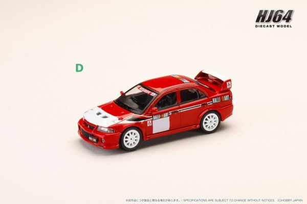 Hobby JAPAN 1/64 三菱 LANCER RS EVOLUTION 6 (CP9A)  2000 RALLIART 紅 HJ643033RB Hobby JAPAN 1/64 三菱 LANCER RS EVOLUTION 6 (CP9A)  2000 RALLIART 紅 HJ643033RB