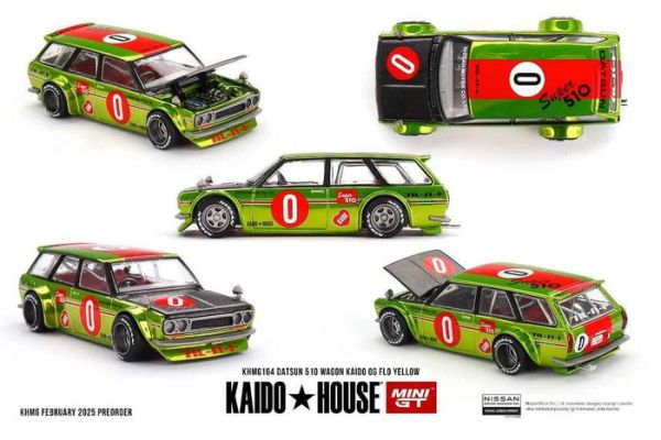 KaidoHouse x MINIGT 1/64 達特桑 Datsun KAIDO 510 Wagon OG  Flo Yellow KHMG164 KaidoHouse x MINIGT 1/64 達特桑 Datsun KAIDO 510 Wagon OG  Flo Yellow KHMG164