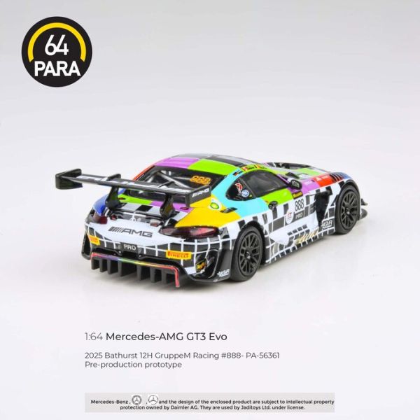 PARA64 1/64 賓士 2025 Mercedes-AMG GT3 #888 Bathurst 12H GruppeM Racing - PA-56361 PARA64 1/64 賓士 2025 Mercedes-AMG GT3 #888 Bathurst 12H GruppeM Racing - PA-56361