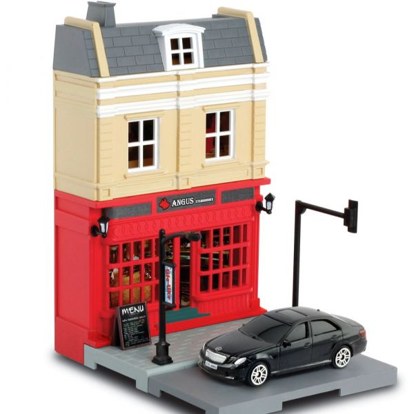 DOYUSHA / 童友社 / 1/64 / 牛排店＆賓士E63 AMG  DOYUSHA,童友社,1/64,牛排店,賓士E63 AMG 