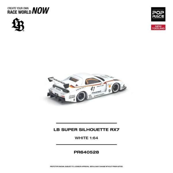 (預購) POP RACE 1/64 馬自達 LB SUPER SILHOUETTE RX7 (FD3S) White PR640528 20260625 POP RACE 1/64 馬自達 LB SUPER SILHOUETTE RX7 (FD3S) White PR640528