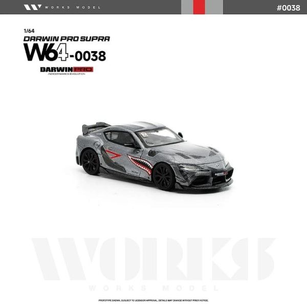 (預購) WORKS MODEL 1/64 豐田 DARWIN PRO SUPRA CARBON GREY W640038 20260625 WORKS MODEL 1/64 豐田 DARWIN PRO SUPRA CARBON GREY W640038