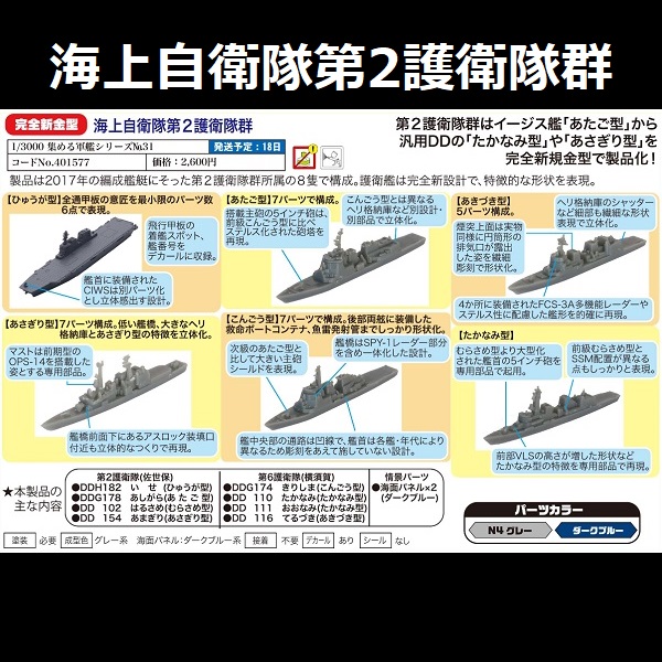 1/3000 海上自衛隊 第2護衛隊群 FUJIMI 軍艦31 富士美 組裝模型 FUJIMI,1/3000,軍港,軍艦,海上自衛隊,護衛隊,