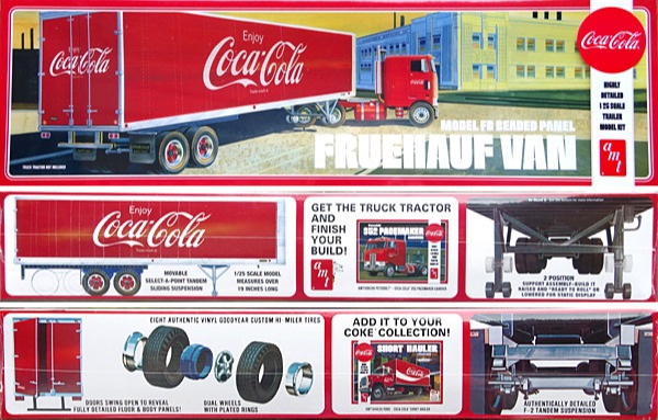 AMT / 1/25 / 可口可樂大貨車 組裝模型 / Model FB Beaded Panel Fruehauf Van Coca Cola AMT,1/25,可口可樂貨車,Model FB Beaded Panel Fruehauf Van Coca Cola
