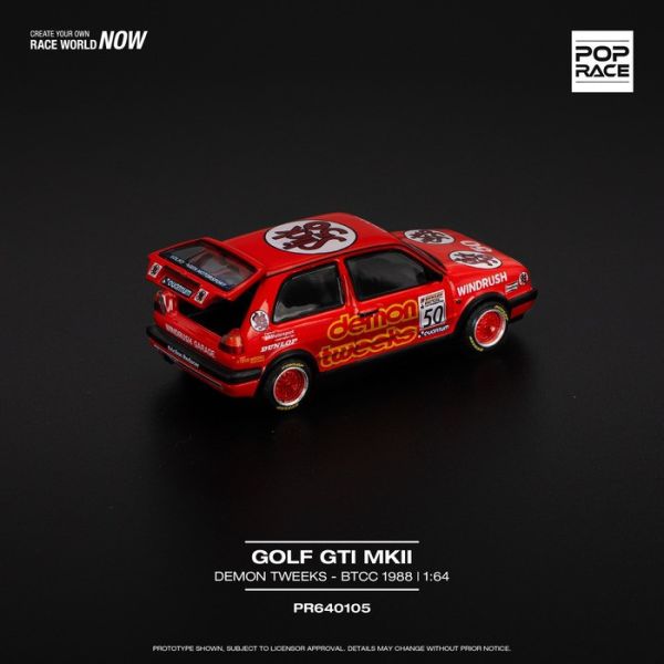 POP RACE 1/64 福斯 Volkswagen GOLF GTI MkII TEAM DEMON TWEEKS BTCC 1988 PR640105 POP RACE 1/64 福斯 Volkswagen GOLF GTI MkII TEAM DEMON TWEEKS BTCC 1988 PR640105