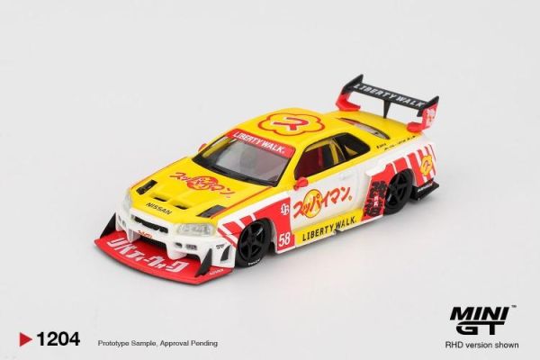 (預購) [吊卡版] MINIGT 1/64 日產 Nissan LB-ER34 Super Silhouette SKYLINE Suppaiman Okinawa RHD MGT01204-BL 20260219 [吊卡版] MINIGT 1/64 日產 Nissan LB-ER34 Super Silhouette SKYLINE Suppaiman Okinawa RHD MGT01204-BL