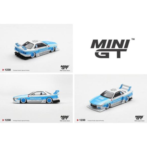 (預購) [吊卡版] MINIGT 1/64 日產 Nissan Skyline GT-R (R32) LBWK Kaido Works AMOCULTURE RHD MGT01238-BL 20260507 [吊卡版] MINIGT 1/64 日產 Nissan Skyline GT-R (R32) LBWK Kaido Works AMOCULTURE RHD MGT01238-BL