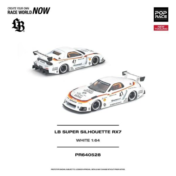 (預購) POP RACE 1/64 馬自達 LB SUPER SILHOUETTE RX7 (FD3S) White PR640528 20260625 POP RACE 1/64 馬自達 LB SUPER SILHOUETTE RX7 (FD3S) White PR640528