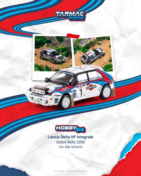 (預購) TARMAC WORKS 1/64 蘭吉雅 Lancia Delta HF Integrale Safari Rally 1992 T64-049-92SAF01 20251107 TARMAC WORKS 1/64 蘭吉雅 Lancia Delta HF Integrale Safari Rally 1992 T64-049-92SAF01